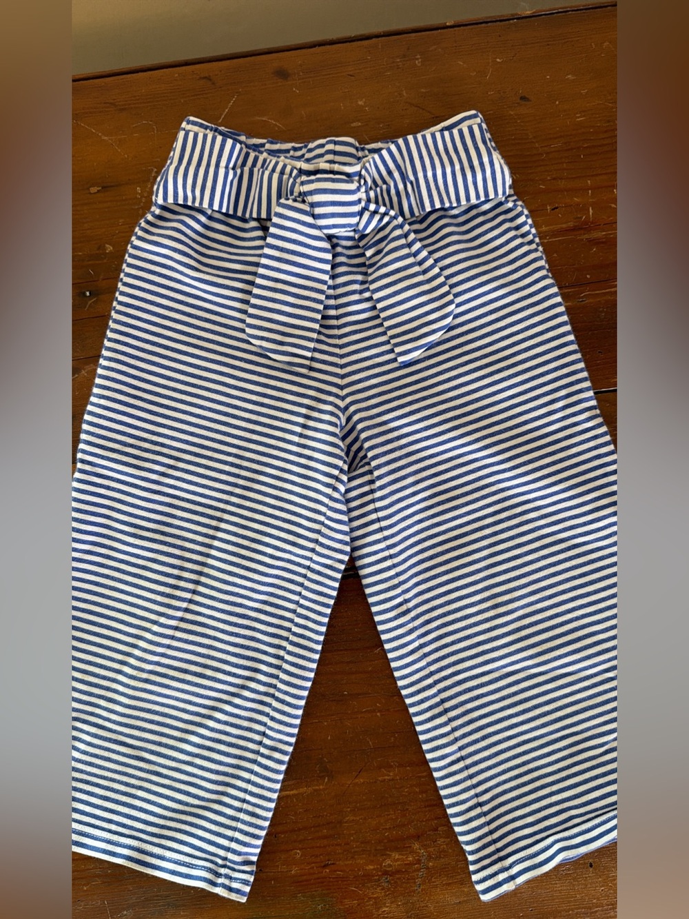 Janie and Jack Blue and White Striped Tie-Waist Pants